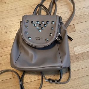 Studded guess mini backpack purse color: pebble